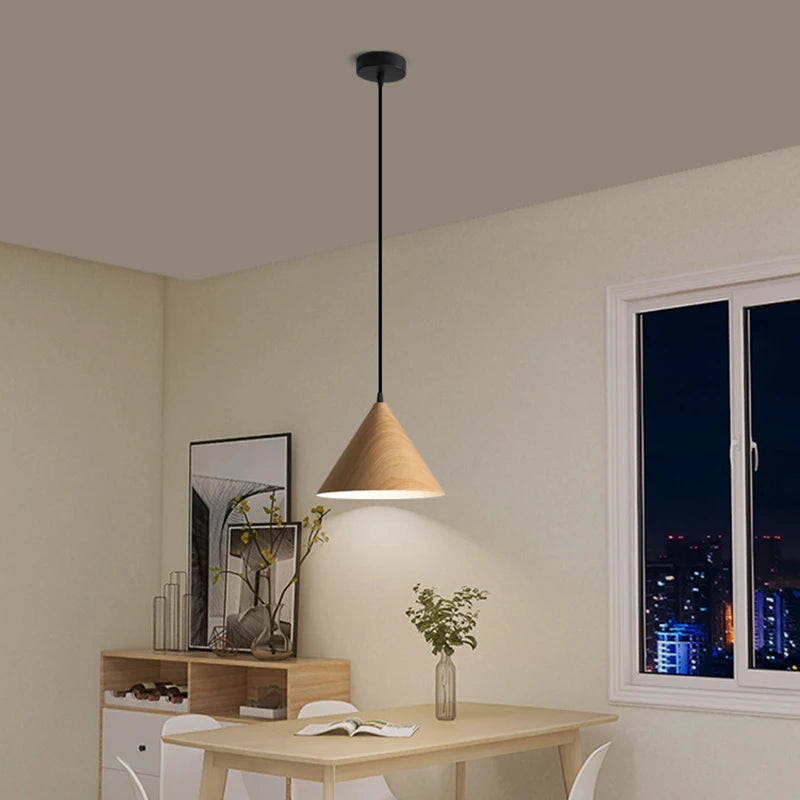 Suspension bois grain simple moderne jap vintage bar