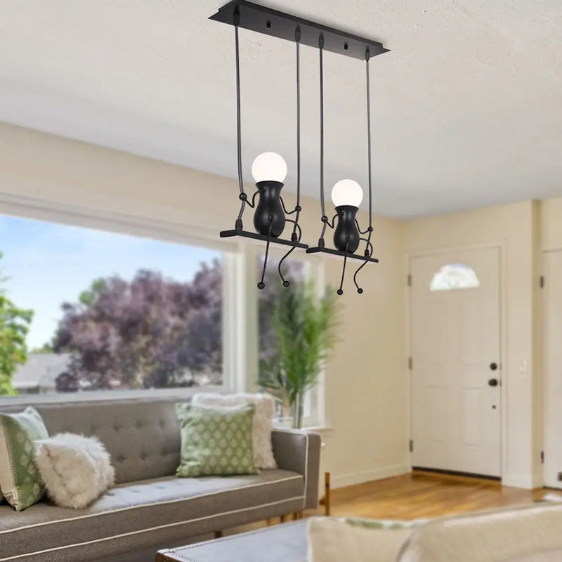 suspension lampe art décor moderne 1/3 tête