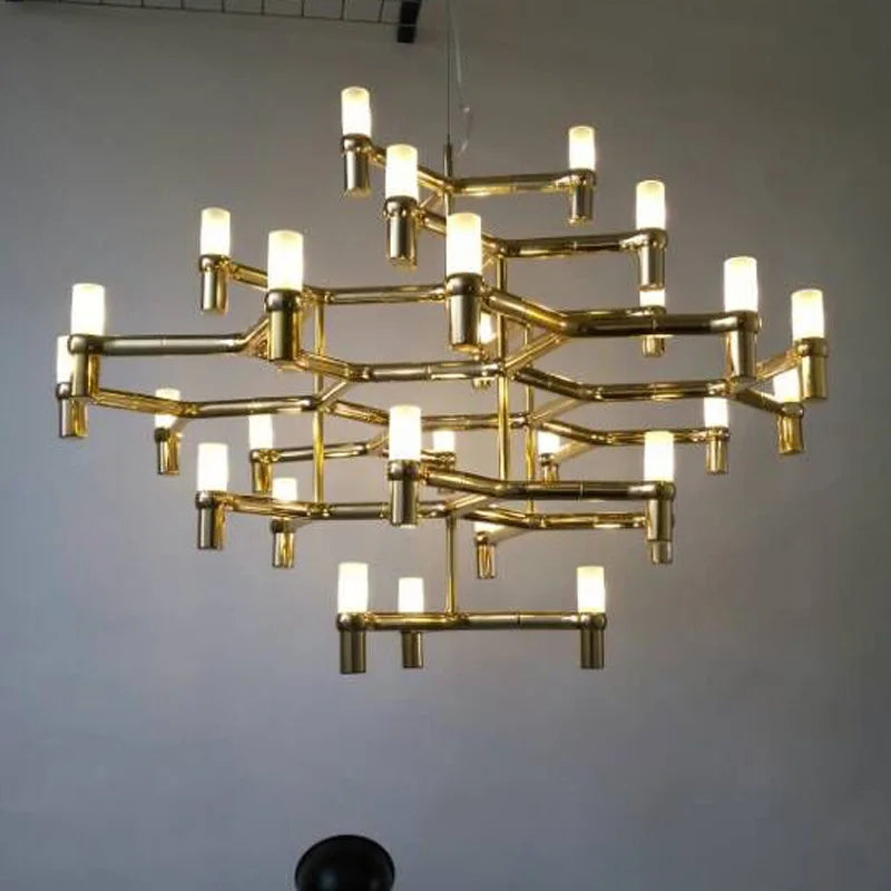 lustre moderne de luxe en métal éclairage suspendu réglable
