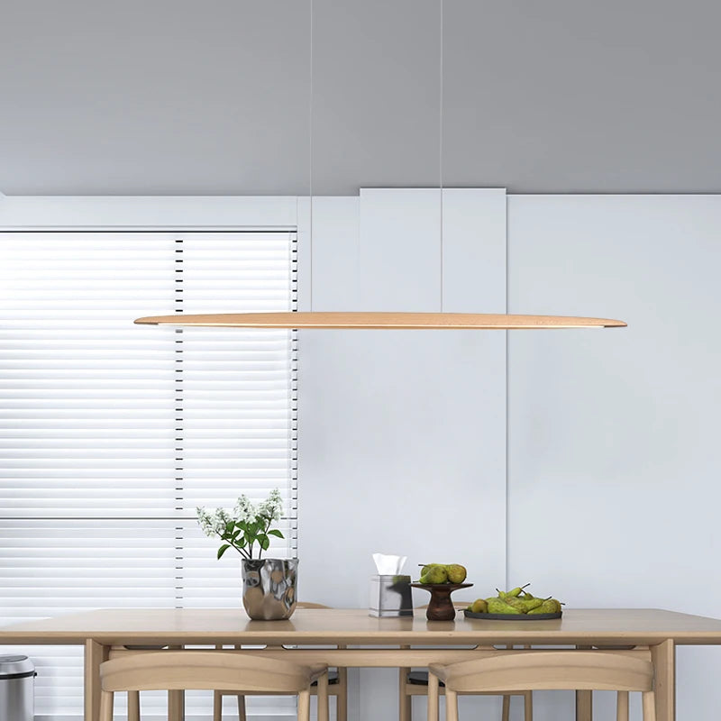 lustre led moderne créatif en noyer décoration nordique