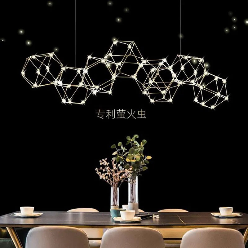 lustre nordique moderne de luxe led pour restaurant et boutique