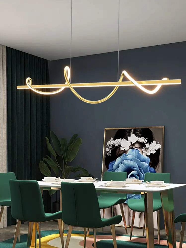 lustre nordique créatif simple irrégulier led pour restaurant