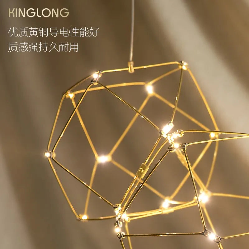 lustre nordique moderne de luxe led pour restaurant et boutique