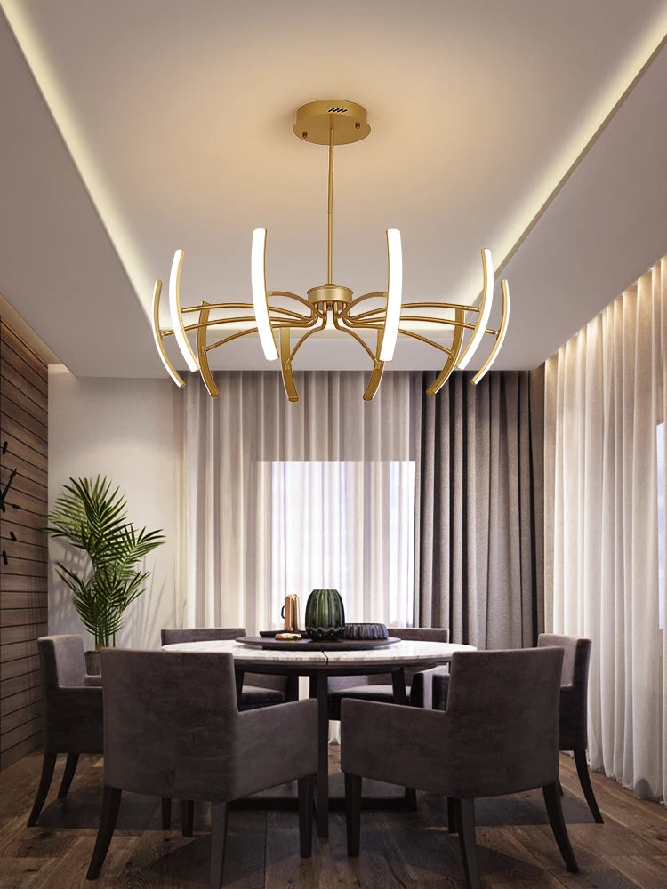 lustre nordique de luxe led design créatif atmosphérique villa