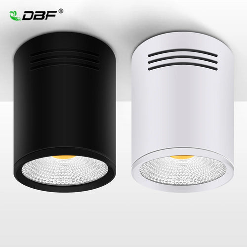 Spot Dimmable LED COB monté en Surface Downlight 3W/5W/7W/10W/12W/15W blanc/noir boîtier