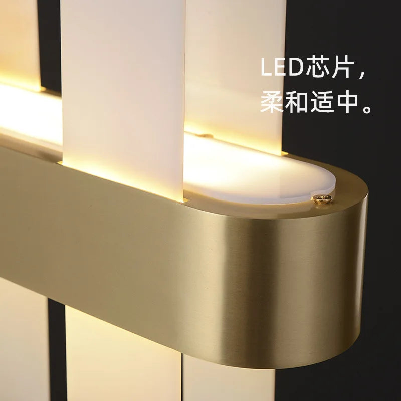 lustre de luxe en cuivre led créatif postmoderne nordique