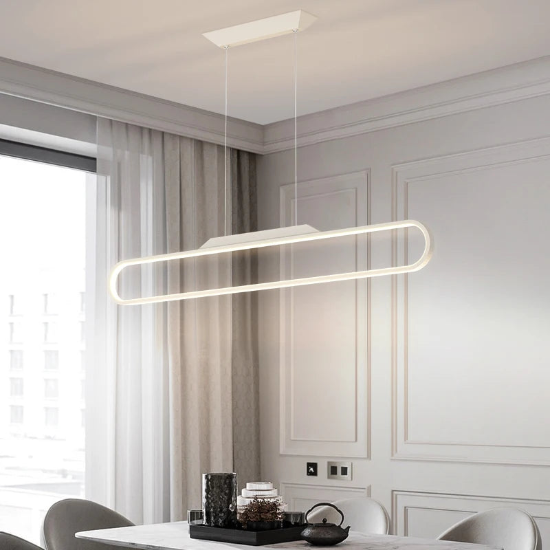 lustre led moderne rectangulaire pour restaurant et bar