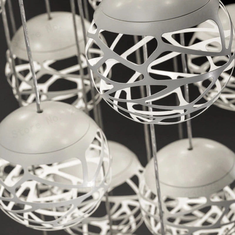 suspension led modernes avec abat-jour creux puzzles