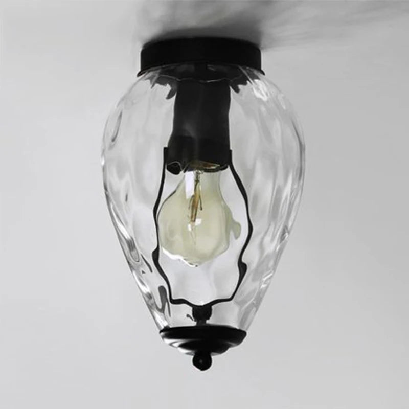 Plafonnier E27 en verre ananas