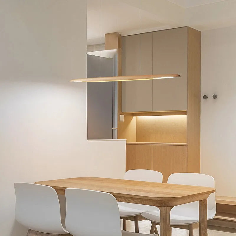 lustre led moderne créatif en noyer décoration nordique