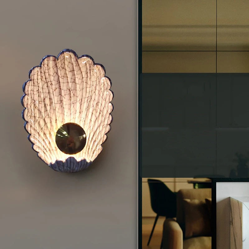 applique murale nordique coquille lumineuse pour intérieur décoratif