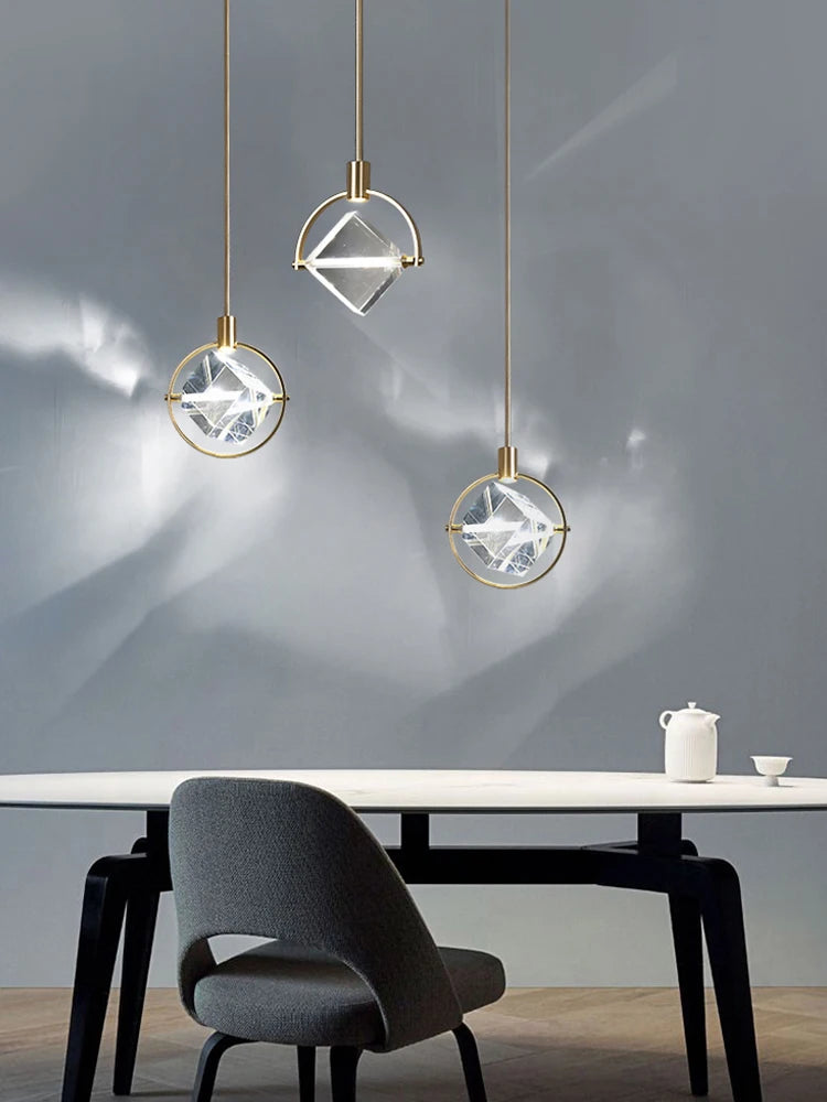 lustre led postmoderne créatif nordique luxe cristal bar