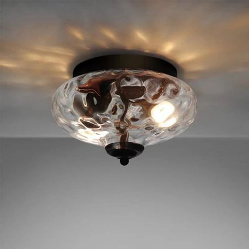 Plafonnier E27 en verre ananas