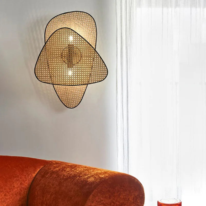 Applique murale cannage en bambou de Style chinois