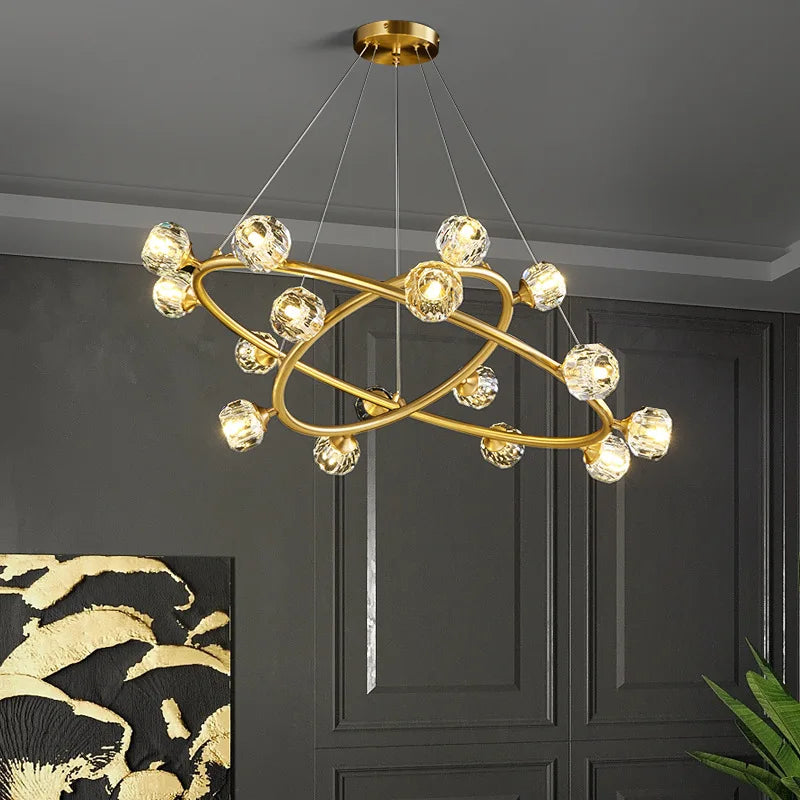lustre led en cristal nordique minimaliste pour hôtel club