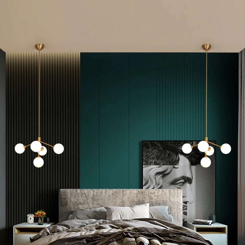 lustre design nordique décoratif avec éclairage led spoutnik