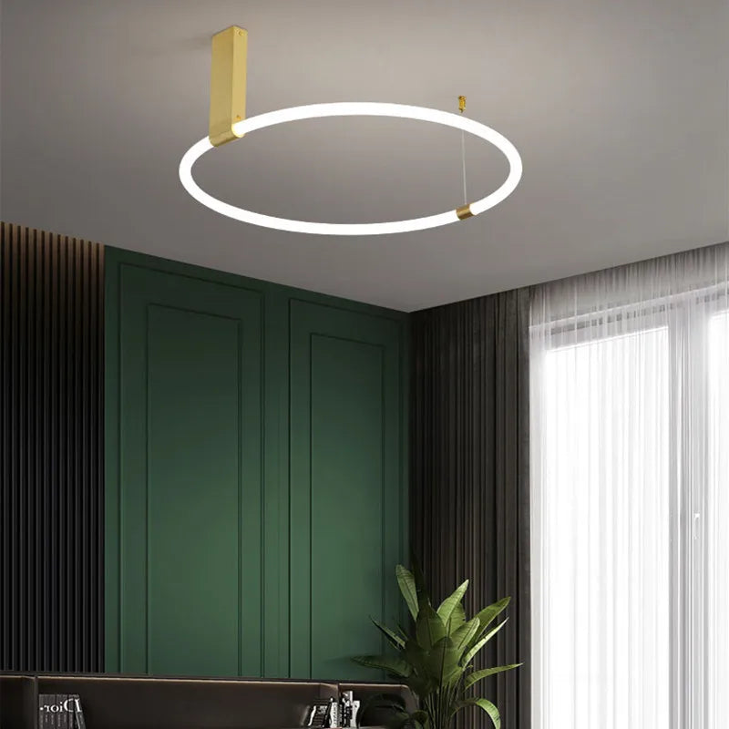 lustres ronds modernes en acrylique avec éclairage 360 degrés