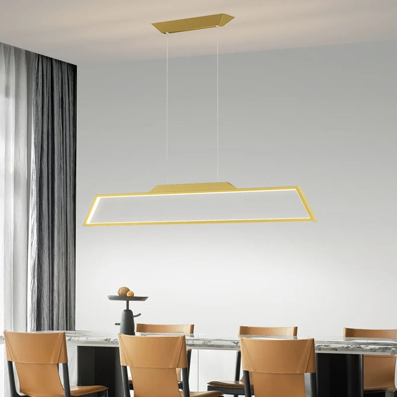 lustre led moderne rectangulaire pour restaurant et bar