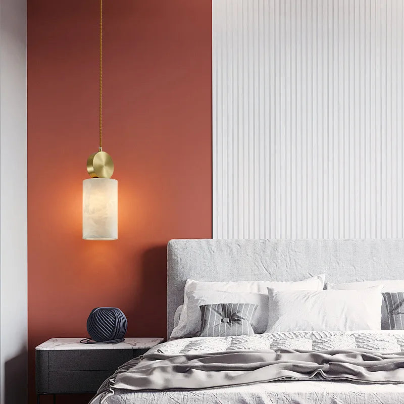 lustre en marbre nordique simple cuivre pour bar café