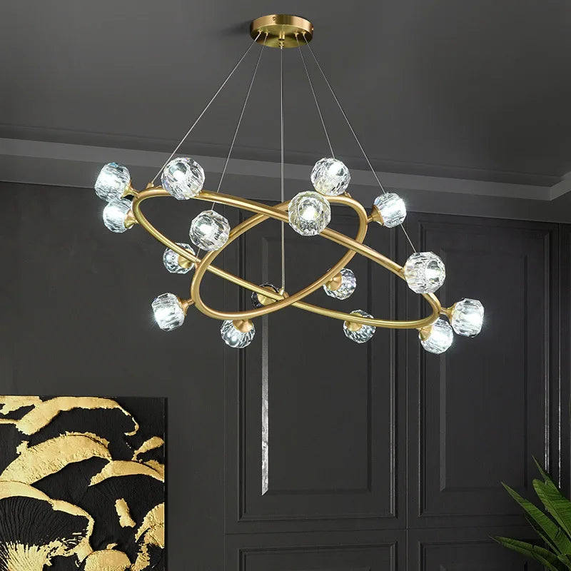 lustre led en cristal nordique minimaliste pour hôtel club