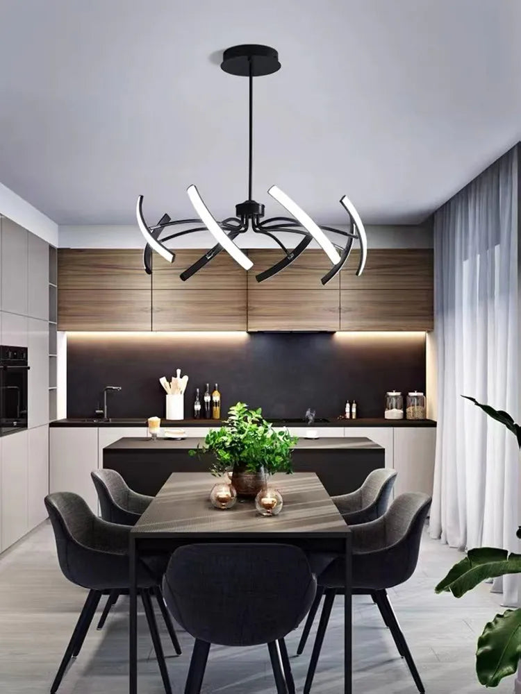 lustre nordique de luxe led design créatif atmosphérique villa