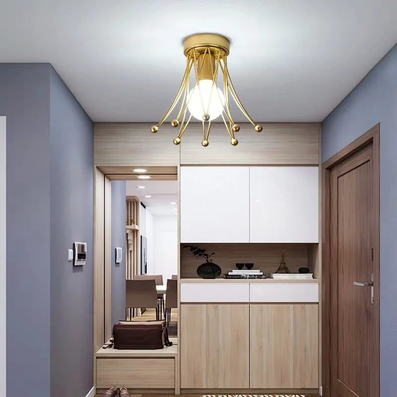 plafonnier montage surface luxe doré