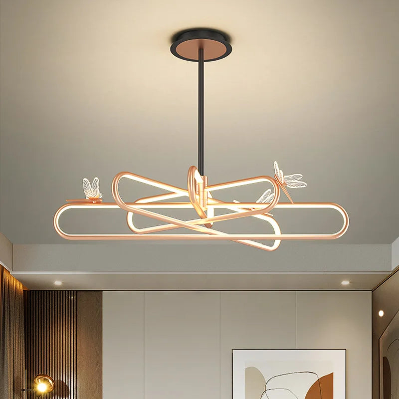 lustre nordique de luxe libellule led rétractable moderne