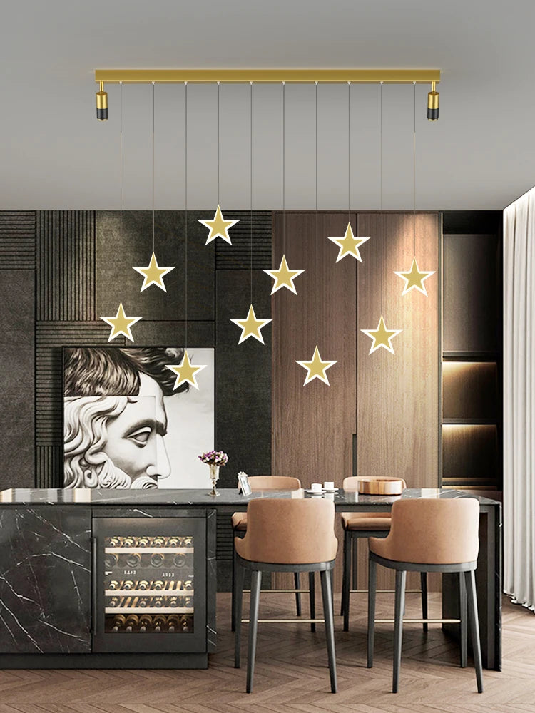 lustre de luxe moderne nordique étoile design led créatif