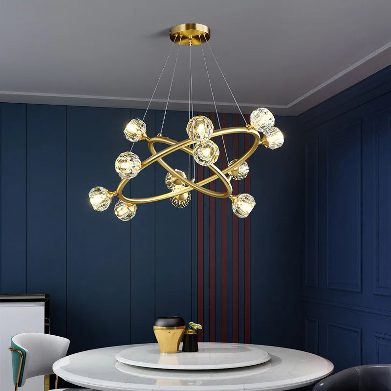 lustre led en cristal nordique minimaliste pour hôtel club