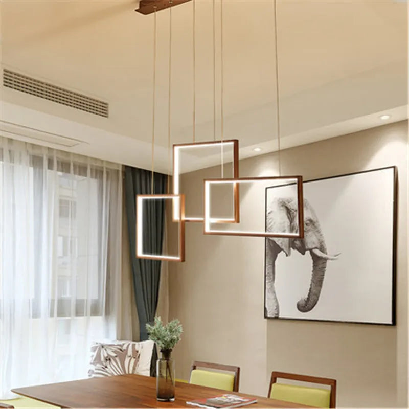 lustre carré moderne en acrylique avec led pour bricolage