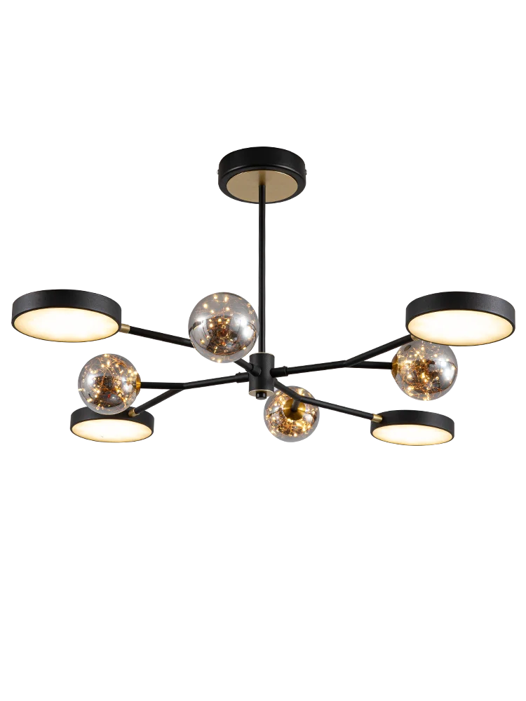 lustre style nordique en verre led pour décoration intérieure