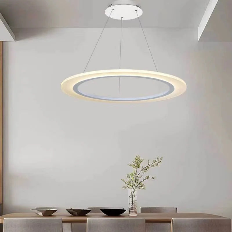 lustre circulaire moderne à anneau unique éclairage led