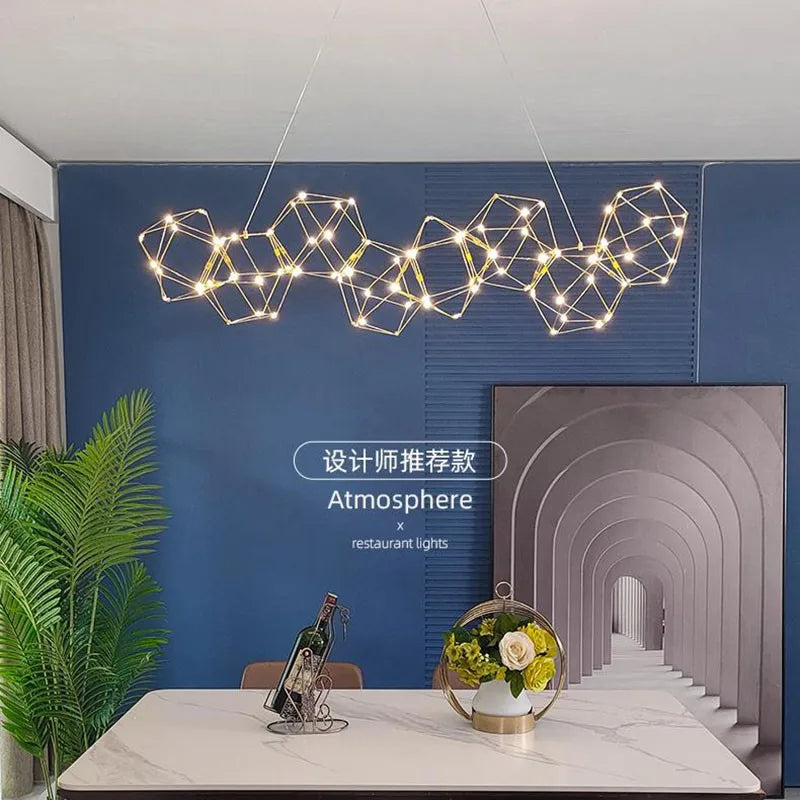 lustre nordique moderne de luxe led pour restaurant et boutique