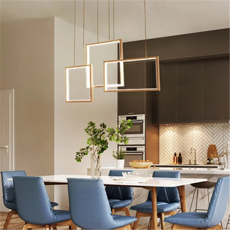 lustre carré moderne en acrylique avec led pour bricolage