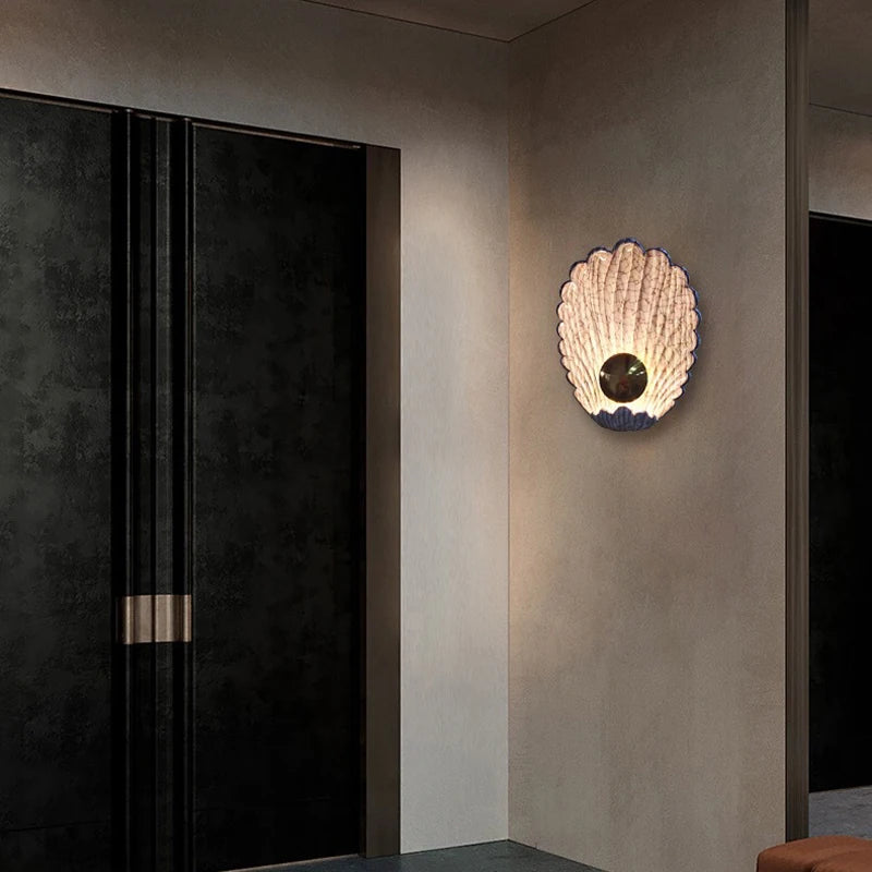 applique murale nordique coquille lumineuse pour intérieur décoratif