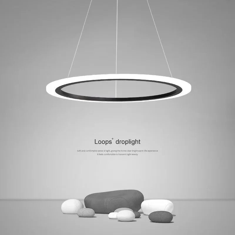 lustre circulaire moderne à anneau unique éclairage led