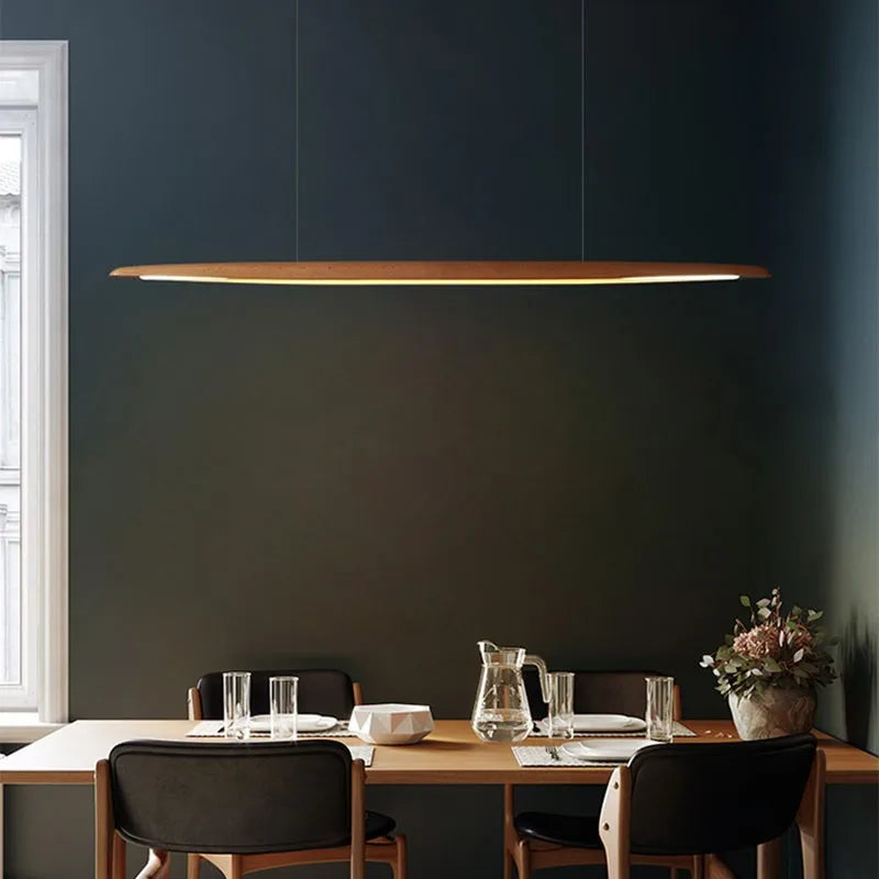 lustre led moderne créatif en noyer décoration nordique