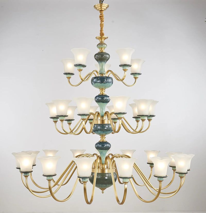 lustre en céramique et cuivre pour une ambiance moderne et simple