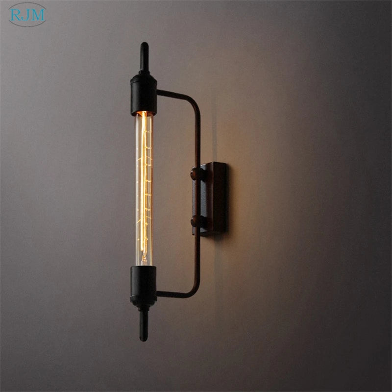 applique murale tube vapeur rétro américain vintage noir