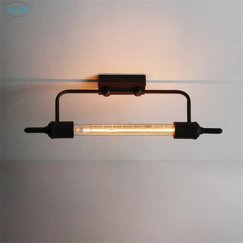 applique murale tube vapeur rétro américain vintage noir