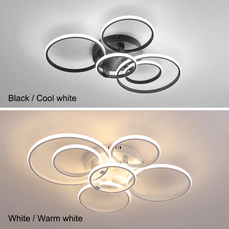Plafonnier anneaux à LED