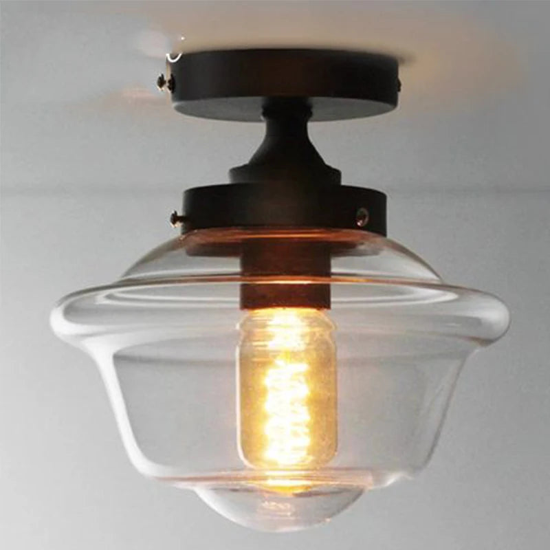 Plafonnier E27 en verre ananas