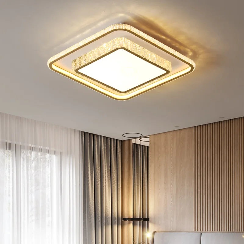 plafonnier moderne en cristal ambiance chaleureuse et romantique