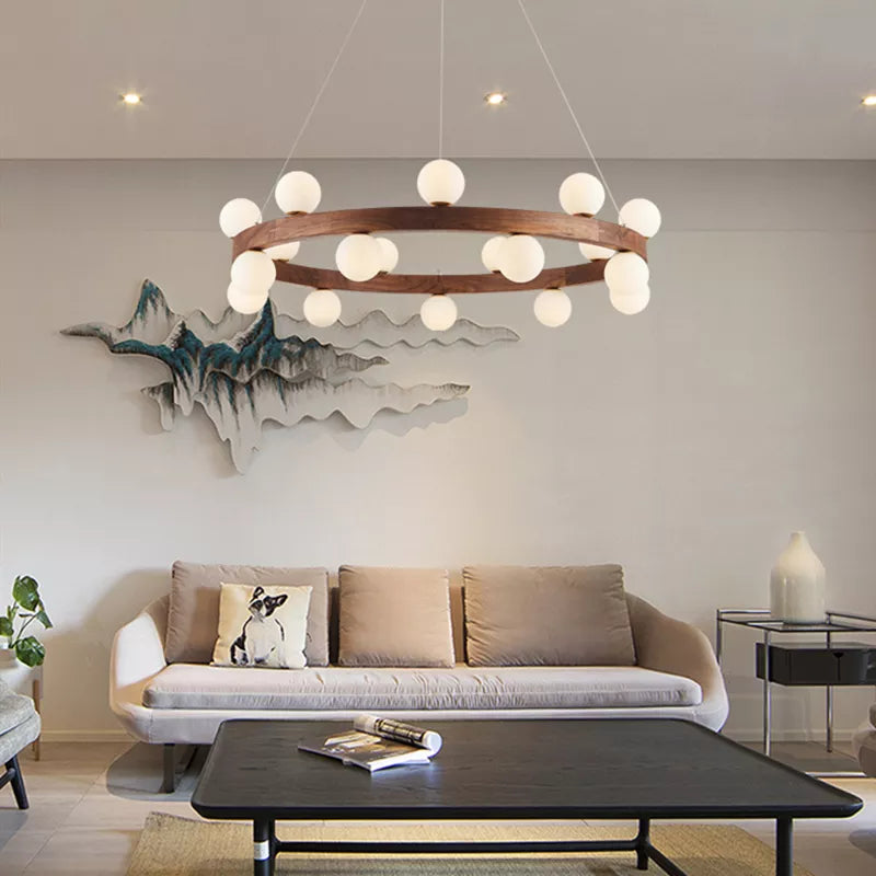 Lustre en noyer pour salon