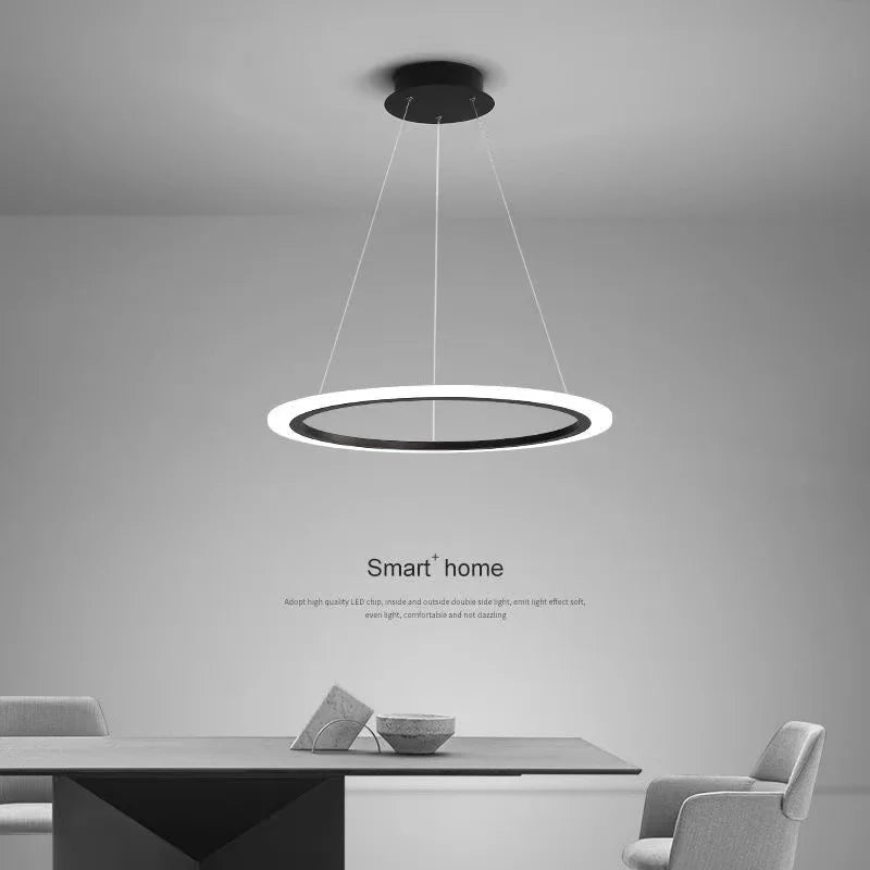 lustre circulaire moderne à anneau unique éclairage led