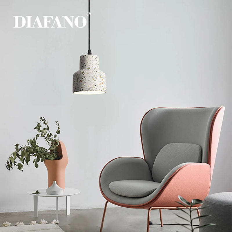 Luminaires suspendus en ciment blanc nordique E27 Bar salon cuisine lampe suspendue moderne lumière Suspension Luminaire éclairage