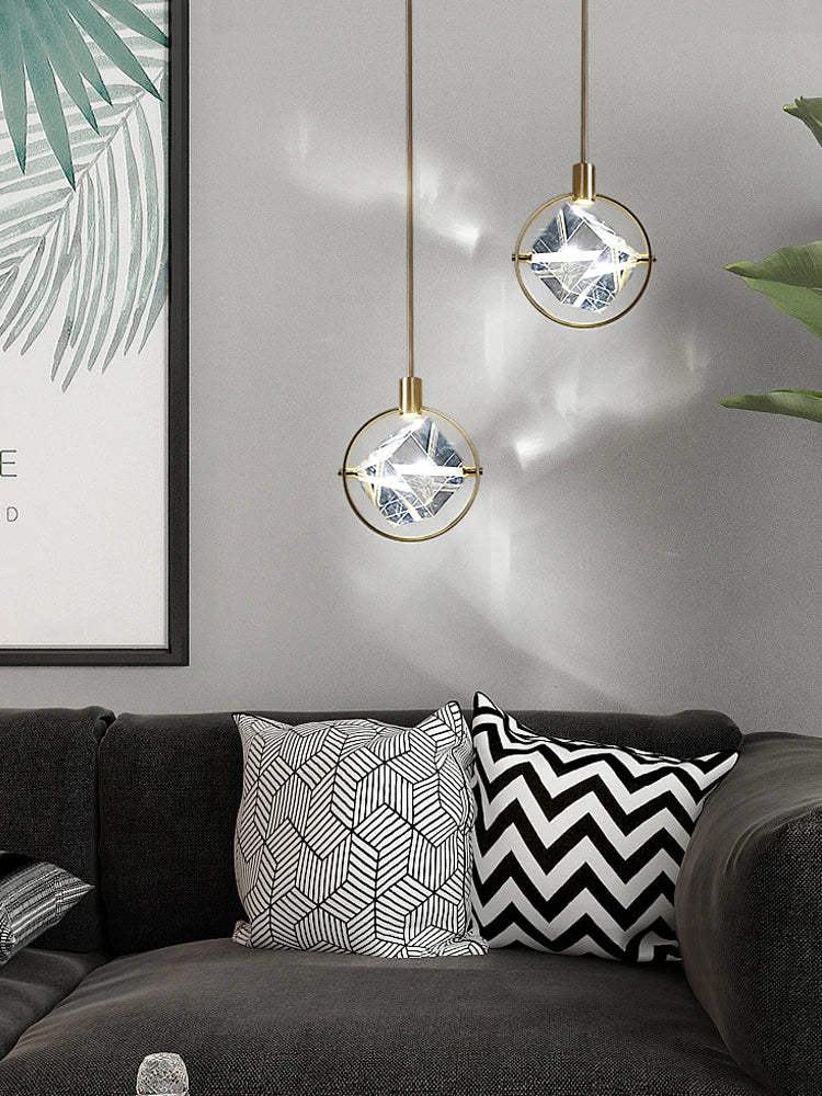 lustre led postmoderne créatif nordique luxe cristal bar