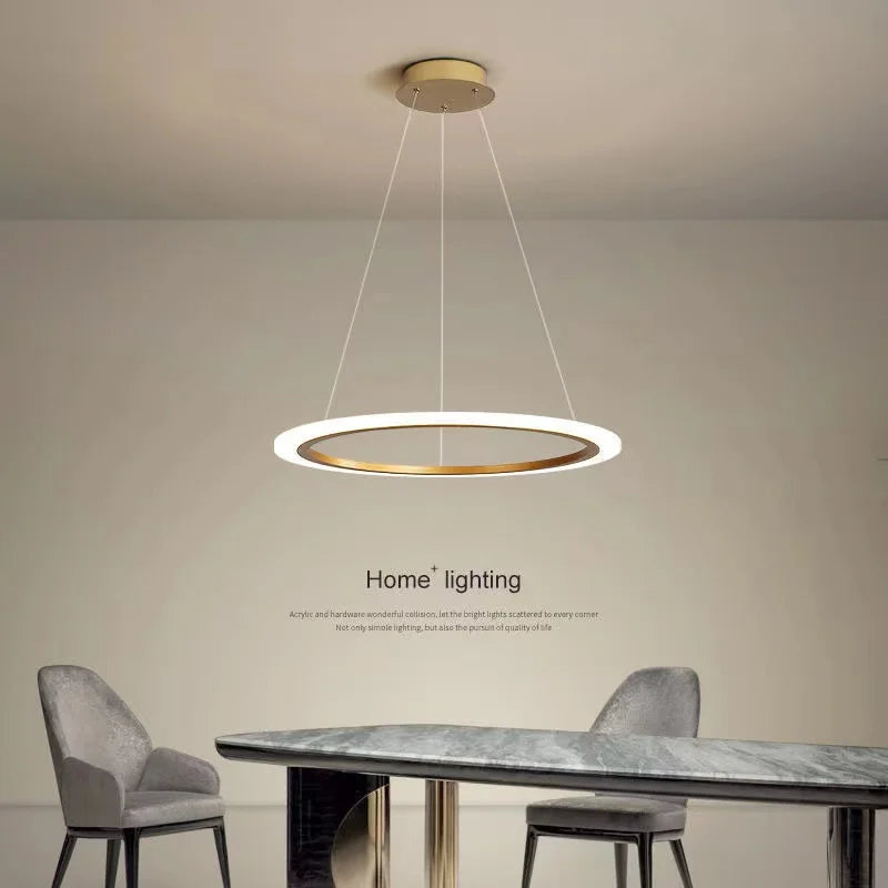 lustre circulaire moderne à anneau unique éclairage led