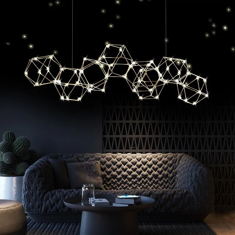 lustre nordique moderne de luxe led pour restaurant et boutique