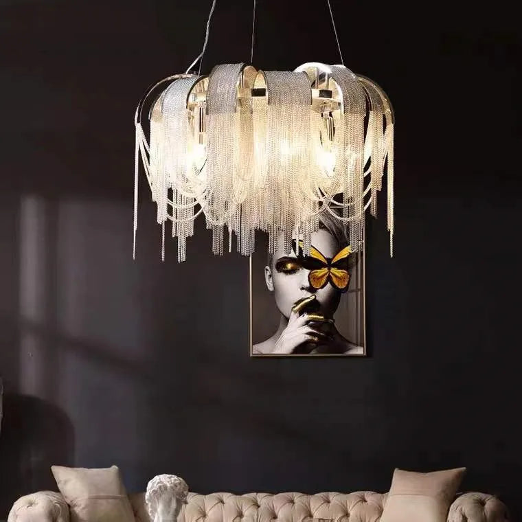 lustre postmodern luxe créatif gland aluminium pour hôtel